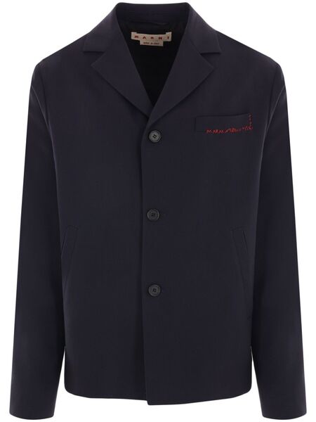 Marni Embroidered-logo Jacket - Blue 