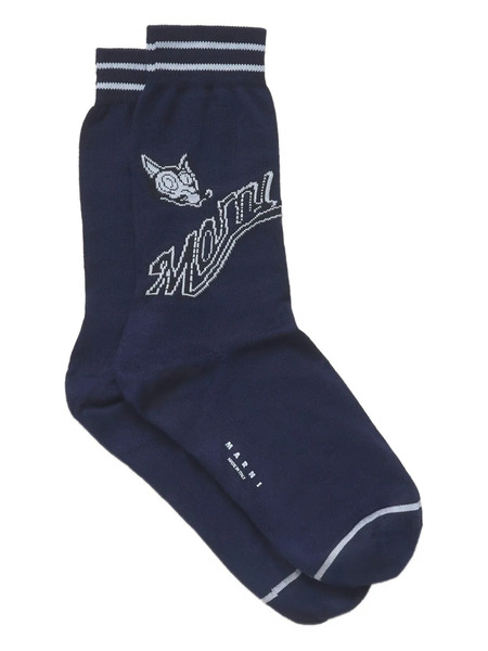  Marni Embroidered-logo Socks - Blue 