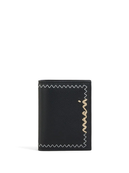  Marni Embroidered-logo Wallet - Black 