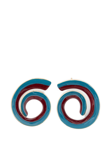  Marni Enamel Spiral Earrings - Blue 