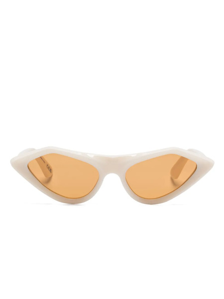  Marni Eyewear Sculpted-frame Sunglasses - Neutrals 