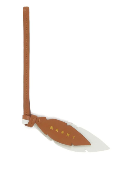  Marni Feather Leather Charm - Brown 