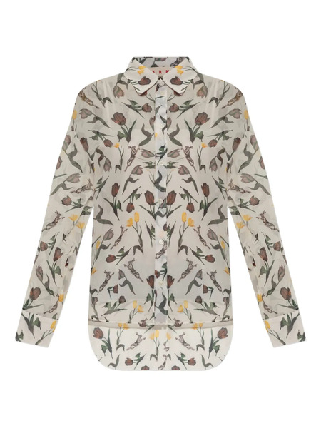  Marni Floral-print Shirt - Neutrals 
