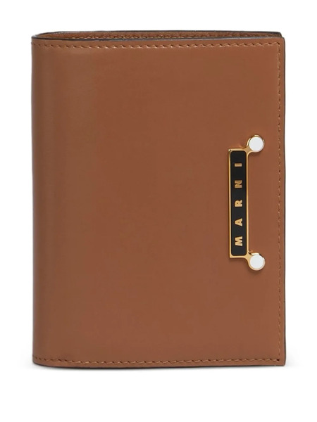  Marni Folded Leather Wallet - Brown 