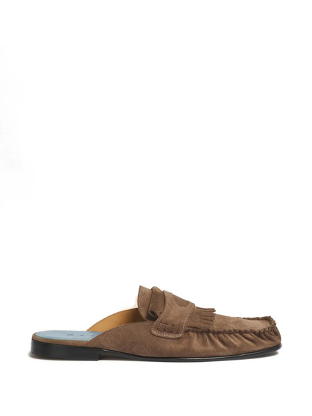  Marni Fringed Sabot Clogs - Brown 