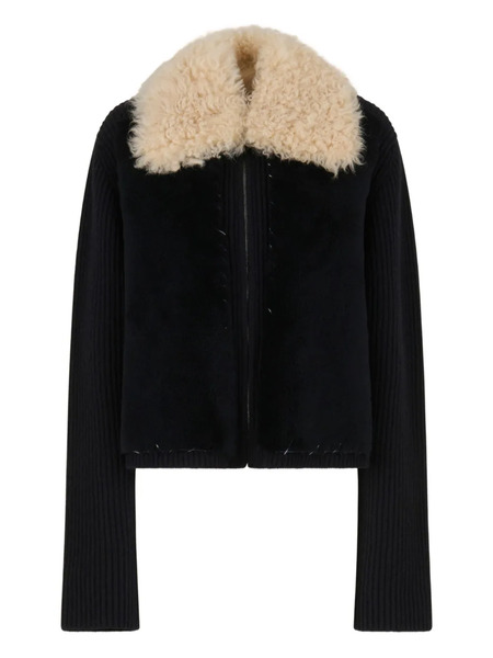  Marni Fur-collared Zip Jacket - Black 