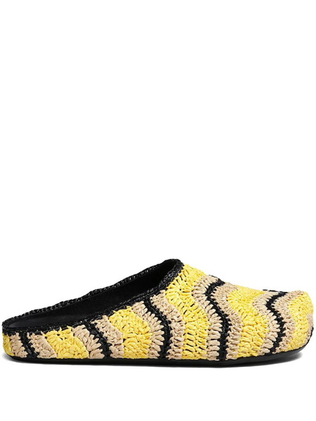  Marni Fussbett Sabot Raffia Slippers - Yellow 