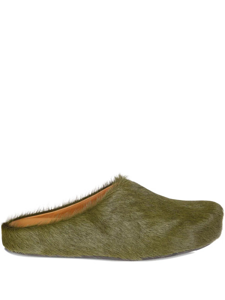  Marni Fussbett Sabots Calfhair Mules - Green 
