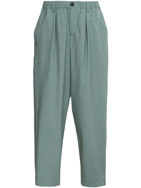  Marni Grid-pattern Mid-rise Pants - Green 