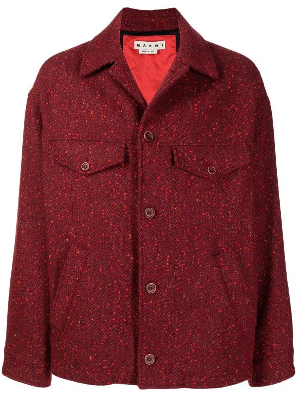  Marni Herringbone-effect Jacket - Red 