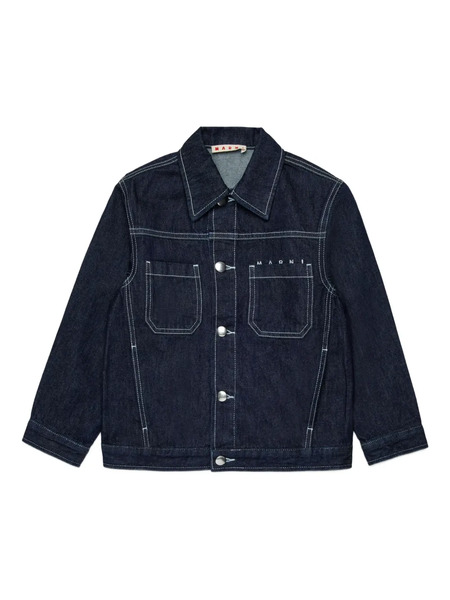  Marni Kids Buttoned Pockets Denim Jacket - Blue 