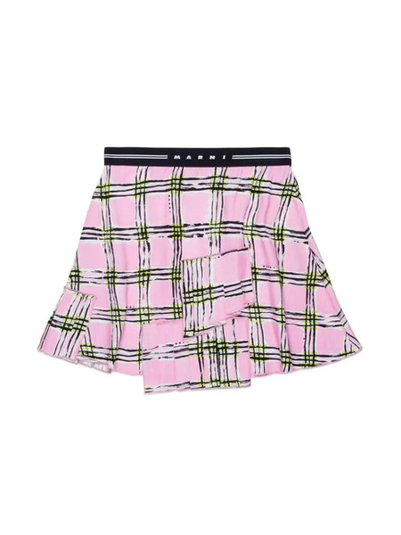  Marni Kids Check Pattern Skirt - Pink 
