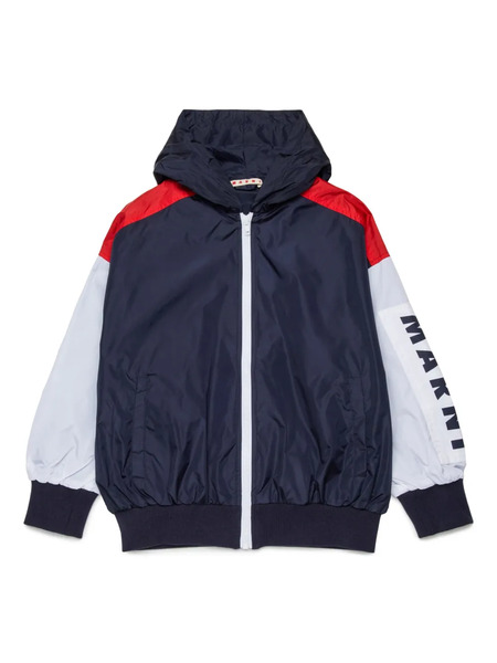  Marni Kids Colour-block Hooded Jacket - Blue 