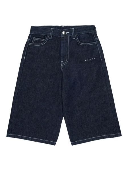  Marni Kids Contrast-stitch Denim Shorts - Blue 