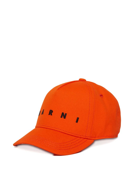  Marni Kids Embroidered-logo Baseball Cap - Orange 