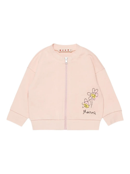  Marni Kids Floral Zip Sweatshirt - Pink 