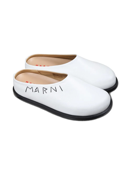 Marni Kids Fussbet Slippers - White 