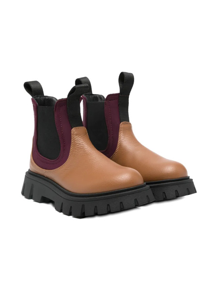  Marni Kids Lug-sole Leather Boots - Neutrals 