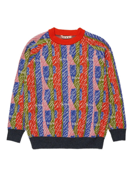  Marni Kids Patterned Intarsia-knit Jumper - Pink 
