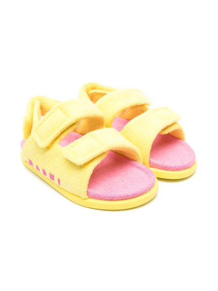  Marni Kids Towelling Sandals - Yellow 