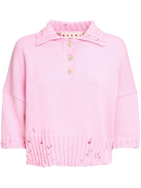 Marni Knitted Polo Top - Pink 