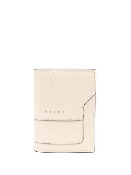  Marni Leather Bi-fold Wallet - Neutrals 