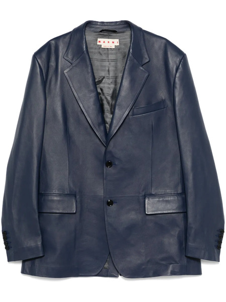  Marni Leather Blazer - Blue 