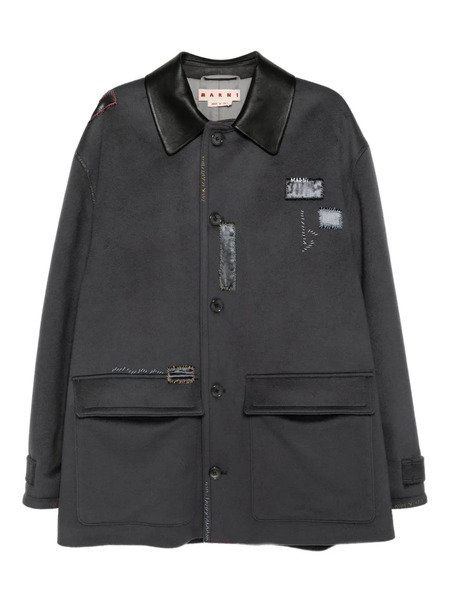  Marni Leather Collar Jacket - Grey 