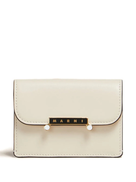 Marni Leather Envelope Flap Wallet - Neutrals 