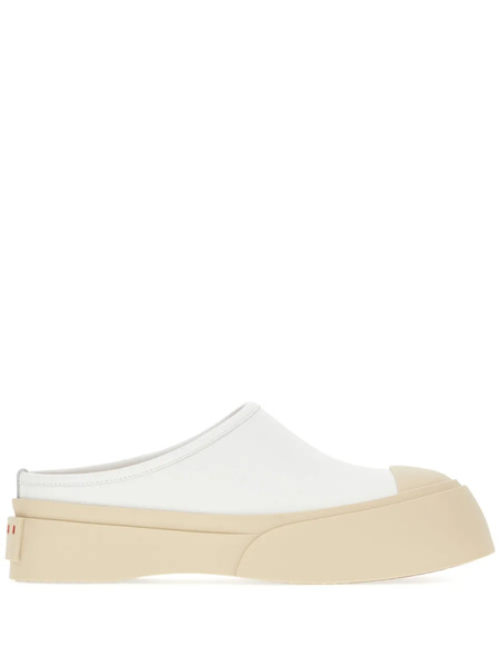  Marni Leather Flat Mules - White 