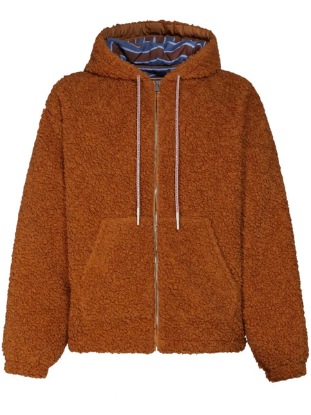  Marni Logo-drawstring Teddy Jacket - Brown 
