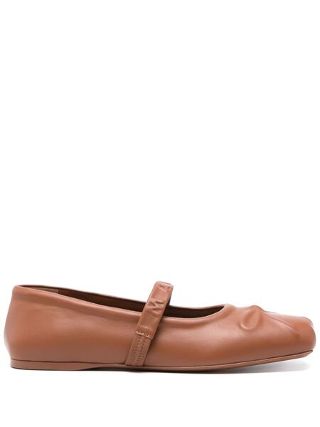  Marni Logo-embossed Ballet Flats - Brown 