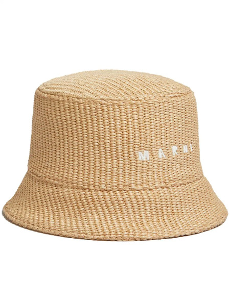  Marni Logo-embroidered Bucket Hat - Neutrals 