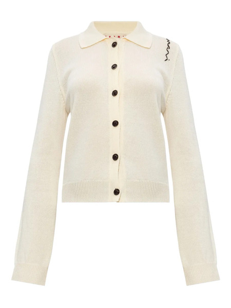  Marni Logo-embroidered Cardigan - Neutrals 