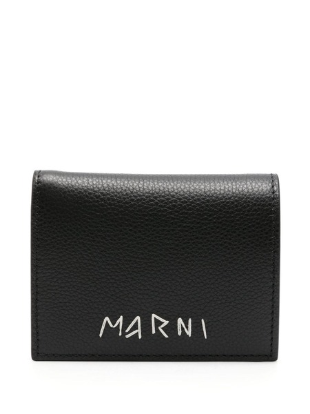  Marni Logo-embroidered Leather Wallet - Black 