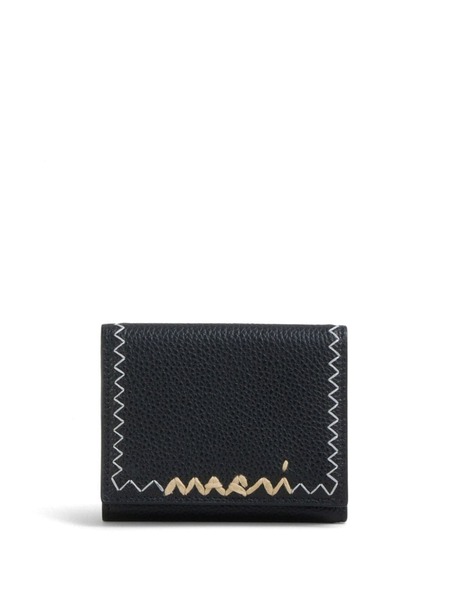  Marni Logo-embroidered Leather Wallet - Black 