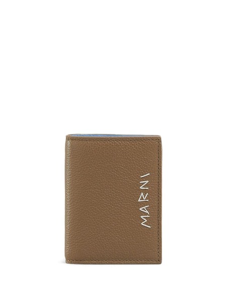  Marni Logo-embroidered Leather Wallet - Brown 