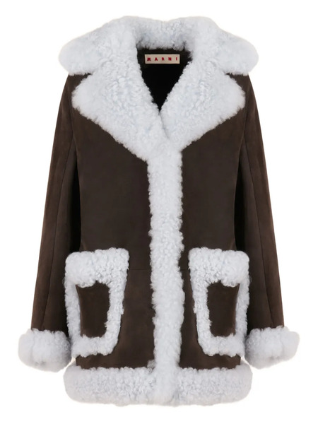  Marni Logo-patch Pocket Leather Jacket - Brown 