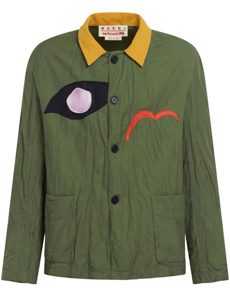  Marni Logo-patch Shirt Jacket - Green 