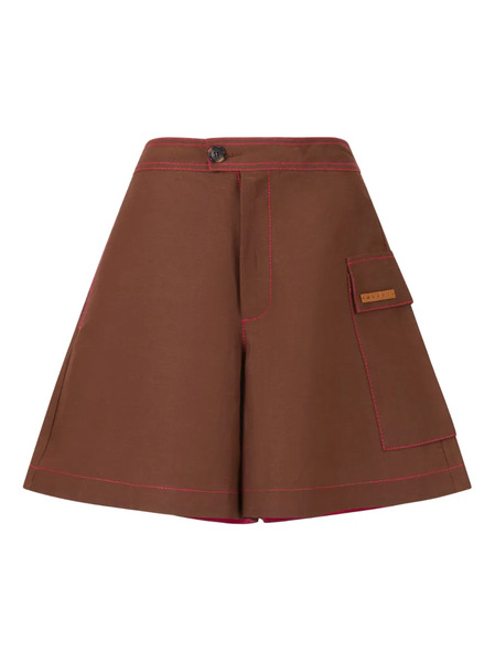  Marni Logo-patch Shorts - Brown 