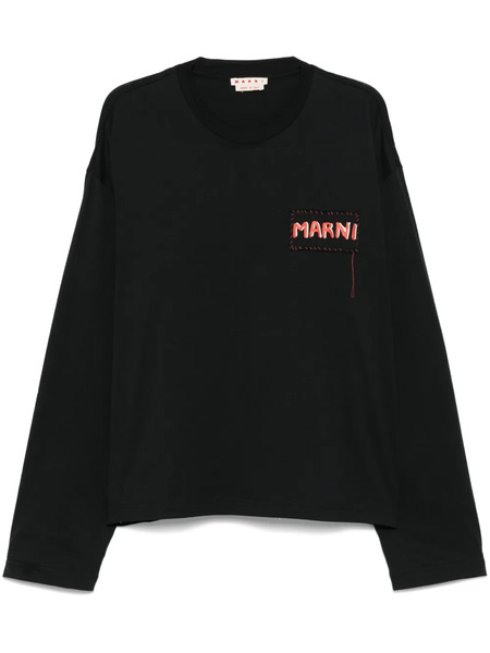 Marni Logo-patch T-shirt - Black 