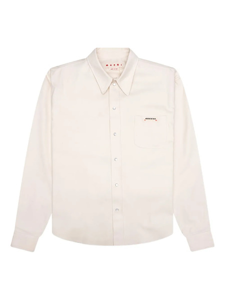  Marni Logo-plaque Shirt - Neutrals 