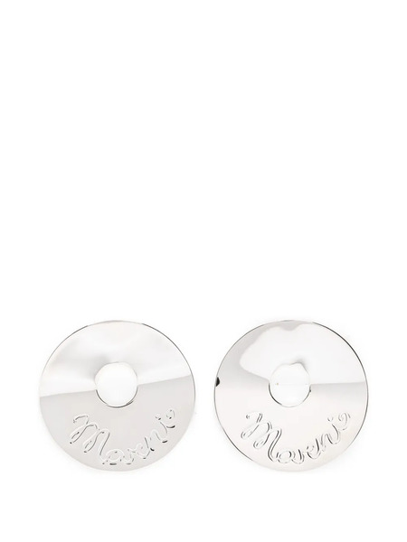  Marni Logo Round Earrings - Silver 