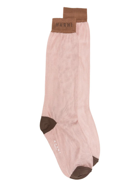  Marni Logo Socks - Pink 