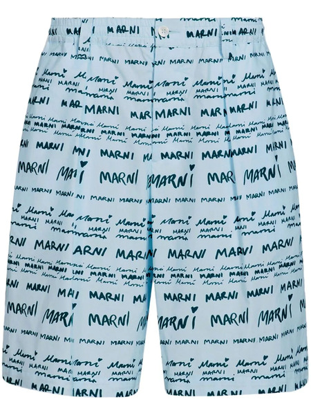  Marni Mega Marni Poplin Shorts - Blue 