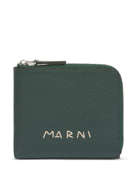  Marni Mending-embroidery Logo Wallet - Green 