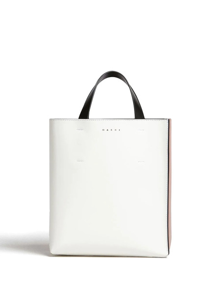  Marni Museo Drawstring Leather Tote Bag - White 