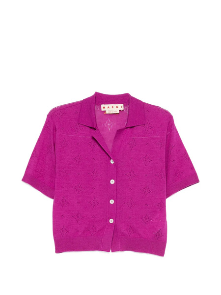  Marni Openwork Buttoned Shirt - Pink 