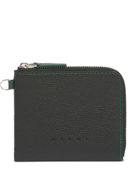  Marni Pebbled Saddle-stitches Wallet - Black 