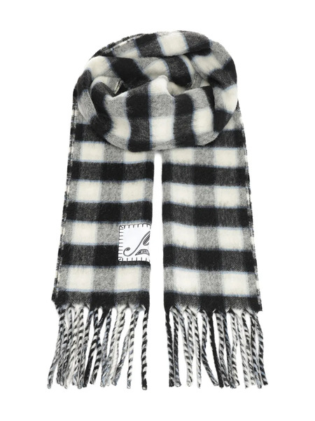  Marni Plaid Fringed Scarf - Black 